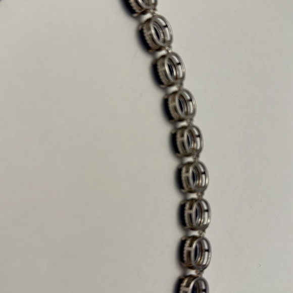 Silver & bronze toned Crystal Faux Sapphire Bracelet - Picture 9 of 14